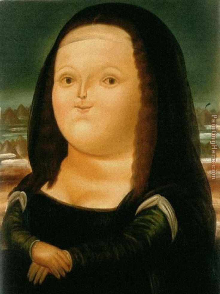 Mona Lisa painting - Fernando Botero Mona Lisa art painting